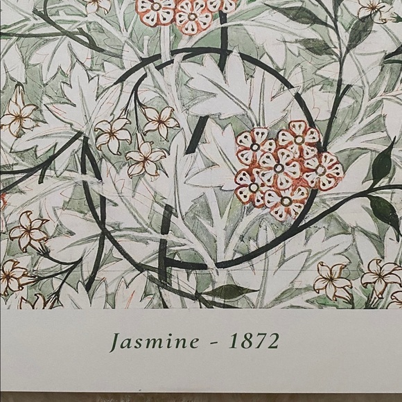 William Morris Vtg “ Jasmine 1872 ” green orange Wall Art Print unframed 11 x 14 - Picture 3 of 4